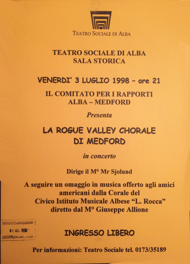 Alba, Italy Concert Flyer